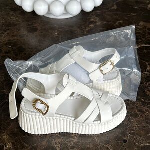 Chloe White Nama Platform Sandals
